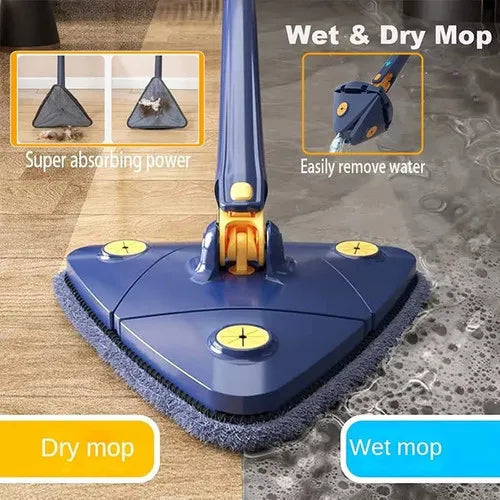 ¡Limpieza Total sin Esfuerzo! Fregona Giratoria 360° con Escurridor Triangular