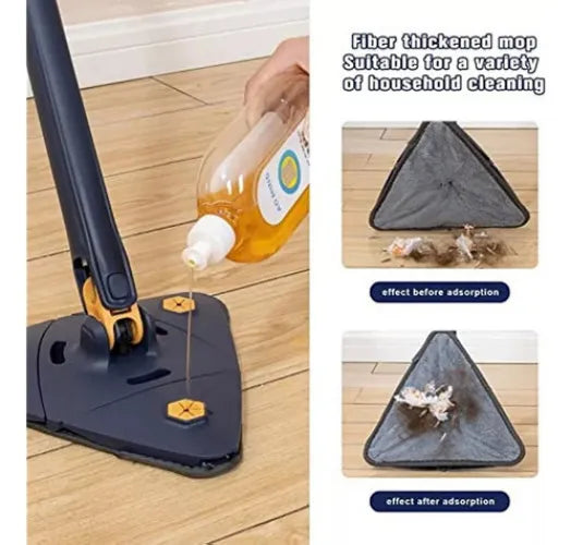 ¡Limpieza Total sin Esfuerzo! Fregona Giratoria 360° con Escurridor Triangular