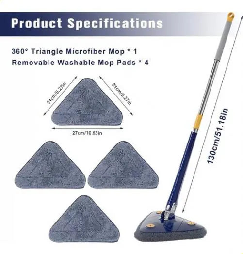 ¡Limpieza Total sin Esfuerzo! Fregona Giratoria 360° con Escurridor Triangular